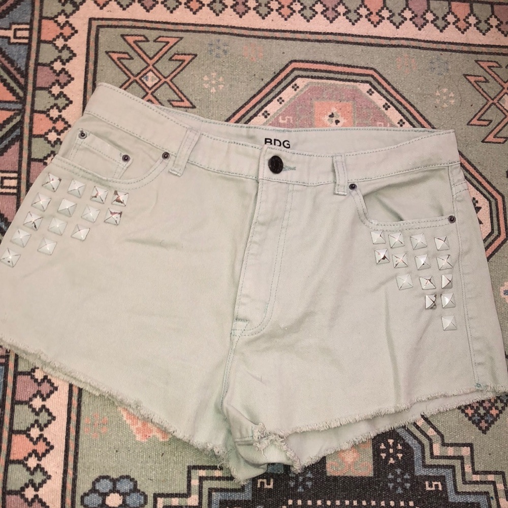 BDG High Rise Studded Mint Short